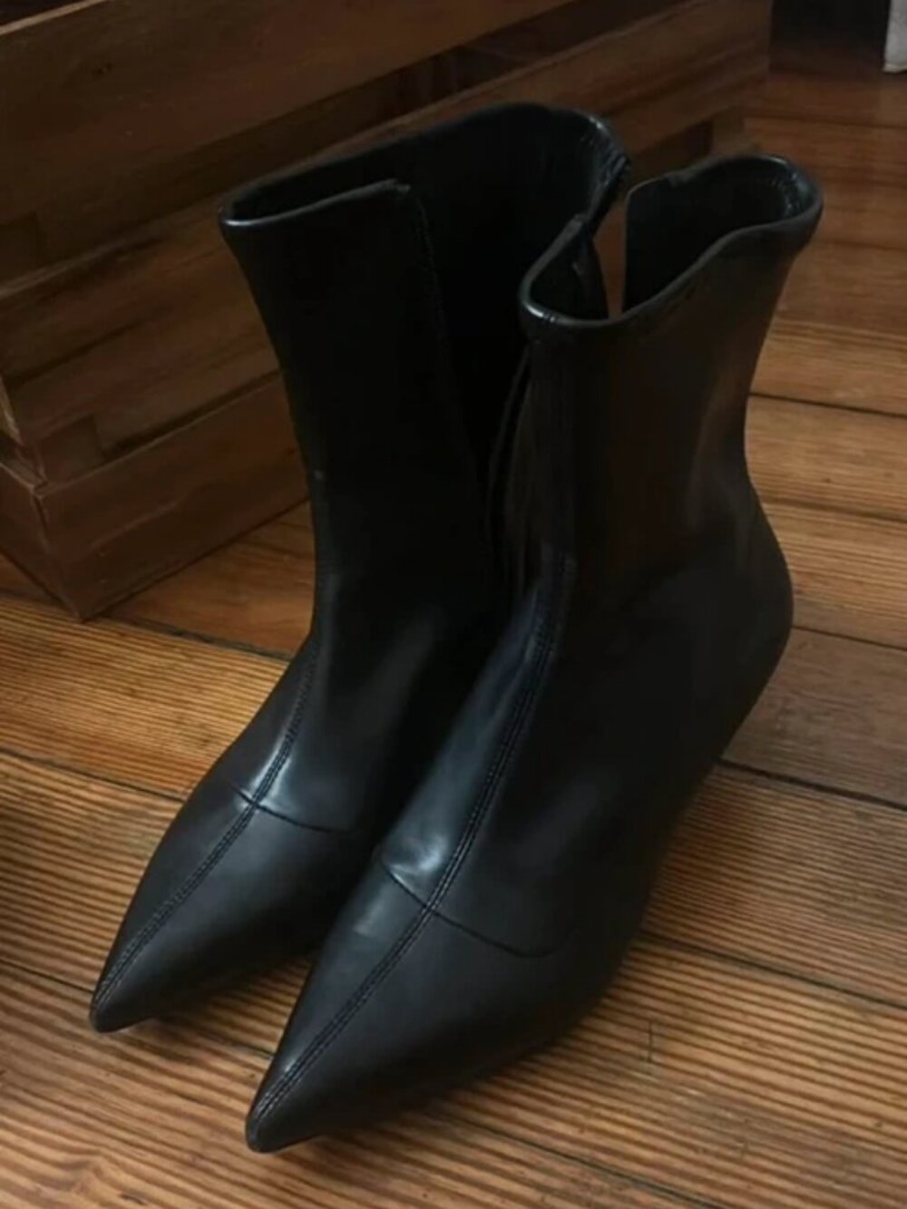 Black Kitten Heel Boots